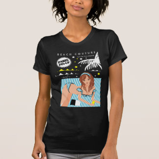 レトロピンナップ トロピカルビーチ Tシャツ