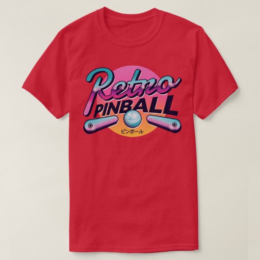 レトロピンボール Tシャツ (デザイン正面)