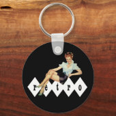 レトロピン留め キーホルダー (正面)