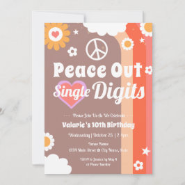 レトロピースアウト10誕生日 招待状