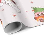 レトロピースサインサンタラッピング紙 ラッピングペーパー (ロールコーナー)