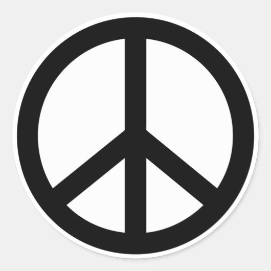 レトロピースサインラウンドステッカー ラウンドシール (正面)