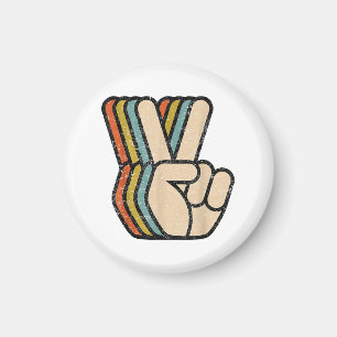 レトロピースサインVフィンガーヴィンテージ60s 70s 80s Coo マグネット