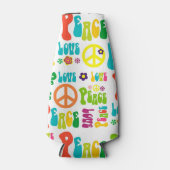 レトロピースヒッピー標識パターン ボトルクーラー (正面)