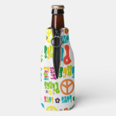 レトロピースヒッピー標識パターン ボトルクーラー (ボトル裏面)
