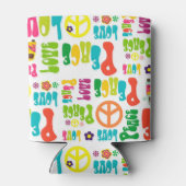 レトロピースヒッピー標識パターン 缶クーラー (裏面)