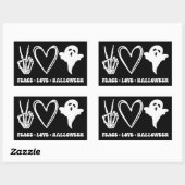 レトロピースラブハロウィーン 長方形シール (シート)