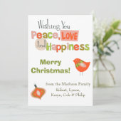 レトロピースラブ写真テンプレートクリスマスカード シーズンカード (スタンド正面)