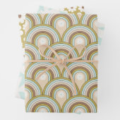 レトロピースレインボードーヴニュートラルおもしろいフローラ ラッピングペーパーシート (インサイチュ)