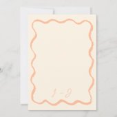 レトロピーチウェーブシャンパンタワーザデイト 招待状 (裏面)