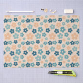 レトロピーチグリーンボホフラワーハッピーバースデー 薄葉紙 (クラフト)