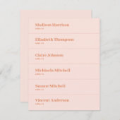 レトロピーチピンクオ結婚レンジズ座席表DIY 招待状 (正面/裏面)