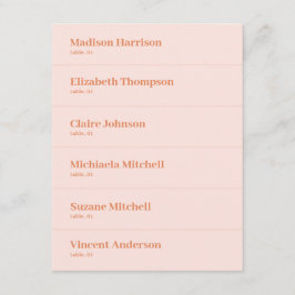 レトロピーチピンクオ結婚レンジズ座席表DIY 招待状