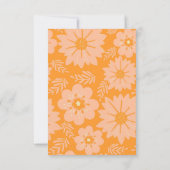 レトロピーチファズオレンジカラーフラワーパターン サンキューカード (裏面)