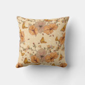 レトロピーチフラワーズ蝶装飾用クッション クッション (裏面)