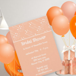 レトロピーチヴィンテージMCMミッドセンチュリーモダン 招待状