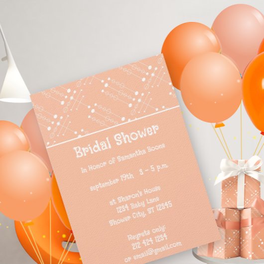 レトロピーチヴィンテージMCMミッドセンチュリーモダン 招待状