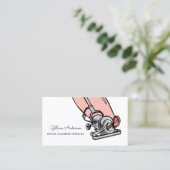 レトロピーチ掃除機ハウス清掃サービス 名刺 (スタンド正面)