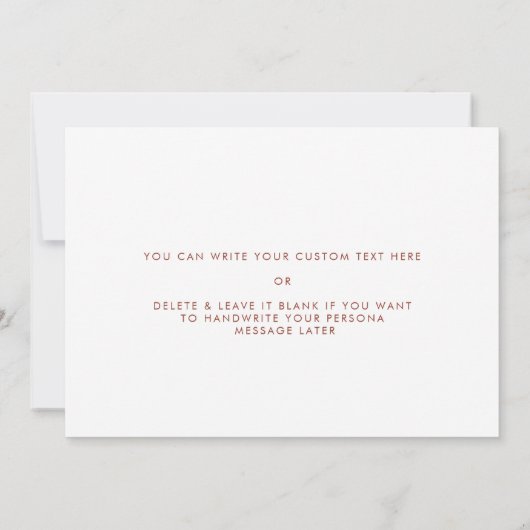 レトロピーチ母に私の結婚式のデイカード (裏面)