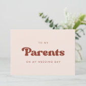 レトロピーチ私の結婚式のデイカードで両親に (スタンド正面)