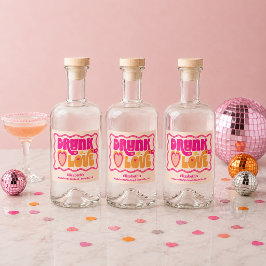 レトロピーチ飲インラブバチェロレッテウィークエンド リキュールボトルラベル