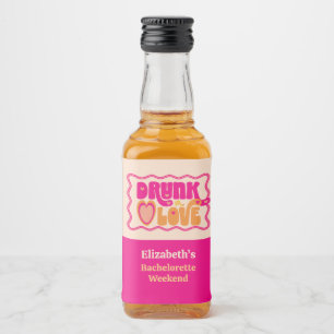 レトロピーチ飲インラブバチェロレッテウィークエンド リキュールボトルラベル