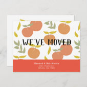 レトロピーチ&リーフパターンピンクムービング 案内ポストカード (正面/裏面)