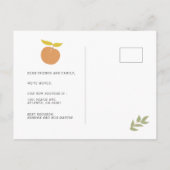 レトロピーチ&リーフパターンピンクムービング 案内ポストカード (裏面)