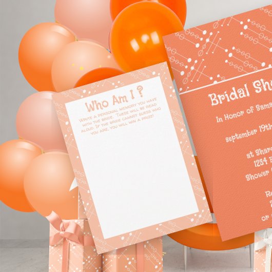 レトロピーチMCMミッドセンチュリーモダンゲームカード 招待状