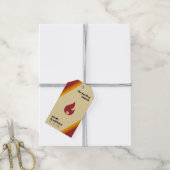 レトロファイアストライプのハート完璧なマッチ結婚ズ ギフトタグ (より糸付き)