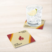 レトロファイアストライプのハート完璧なマッチ結婚ズ スクエアペーパーコースター (インサイチュ)