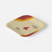 レトロファイアストライプのハート完璧なマッチ結婚ズ ペーパープレート (傾斜あり)