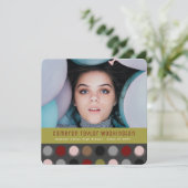 レトロファジーカラフルドット写真卒業パーティー 招待状 (スタンド正面)