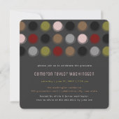 レトロファジーカラフルドット写真卒業パーティー 招待状 (裏面)