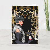 レトロファッションの女性 カード (正面)