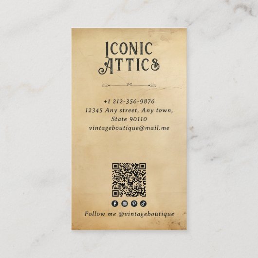 レトロファッションイラストレーション 名刺 (裏面)