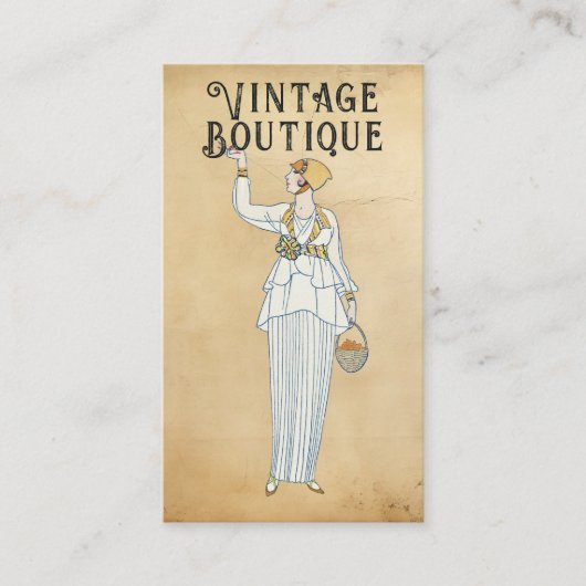 レトロファッションイラストレーション 名刺 (正面)