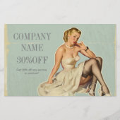 レトロファッションガール美容師メイクアップアーティスト チラシ (正面)