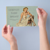 レトロファッションガール美容師メイクアップアーティスト チラシ (ハンドル)