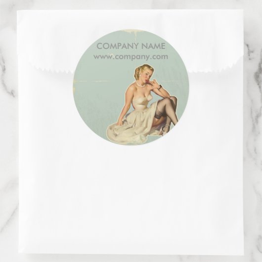 レトロファッションガール美容師メイクアップアーティスト ラウンドシール (バッグ)