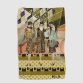 レトロファッションレディパーソナライズされたズゴルフタオル ゴルフタオル (正面)