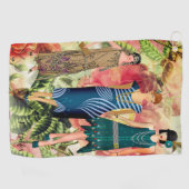 レトロファッションレディパーソナライズされたズゴルフタオル ゴルフタオル (横)