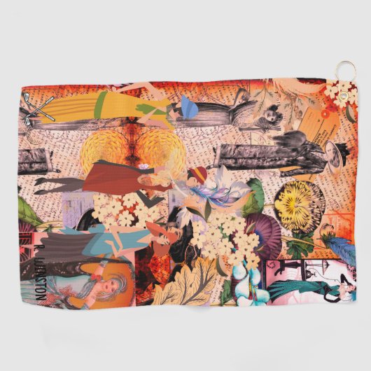 レトロファッションレディパーソナライズされたズゴルフタオル ゴルフタオル (横)