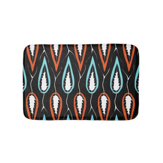 レトロファブリック：フローラシームレスなテクスチャ バスマット (正面)