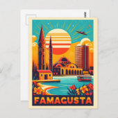 レトロファマゲスタビーチキプロスのお土産とギフト ポストカード (正面/裏面)