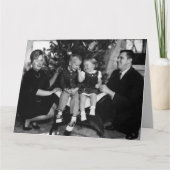 レトロファミリーおもしろいクリスマスかわいいカード カード (正面)