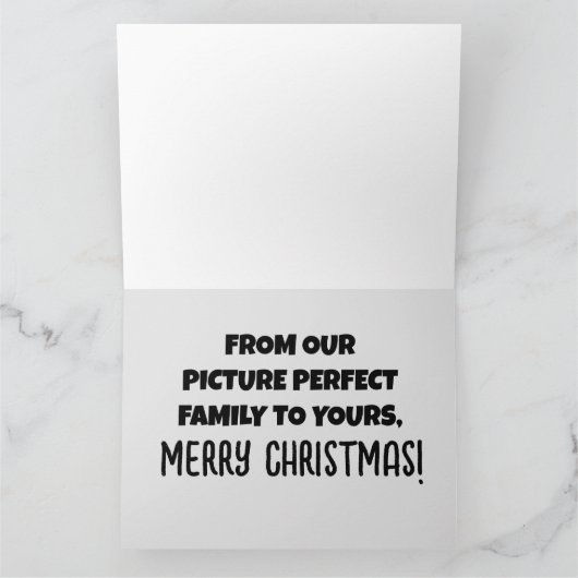 レトロファミリーおもしろいクリスマスかわいいカード カード (内部)