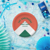 レトロファミリーキャビパーソナライズされたン名グリーンレッド ペーパープレート (パーティー)