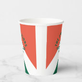 レトロファミリーキャビパーソナライズされたン名グリーンレッド 紙コップ (右)