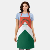 レトロファミリーキャビパーソナライズされたン名レッドグリーン エプロン (着用した状態)